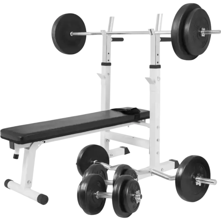Gorilla Sports Bench Press With Weight Set 100kg