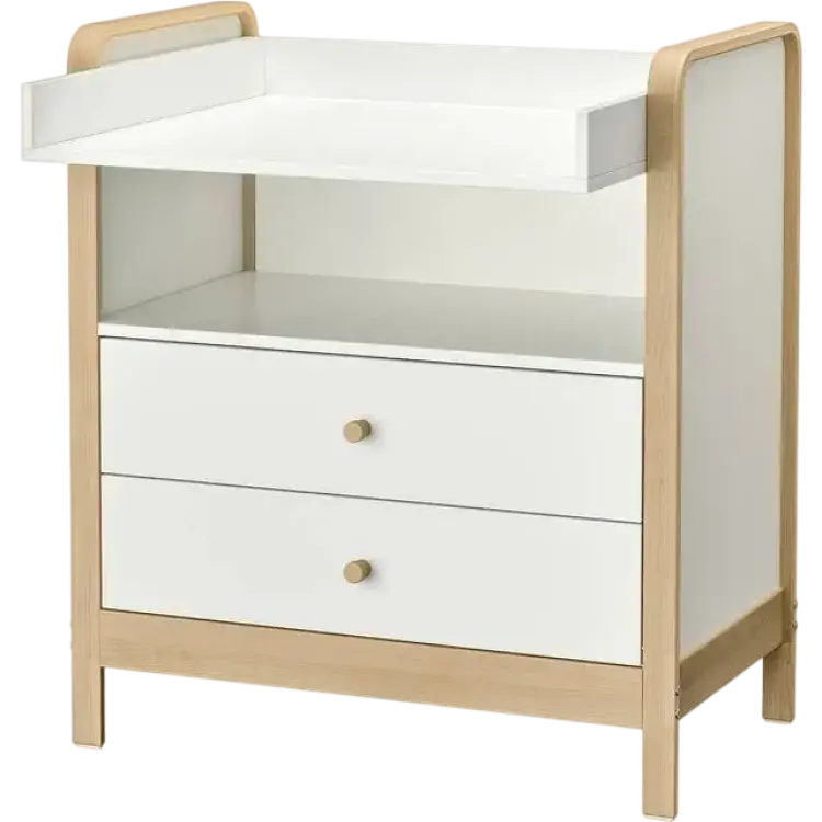 IKEA ÄLSKVÄRD Skötbord/byrå björk/vit
