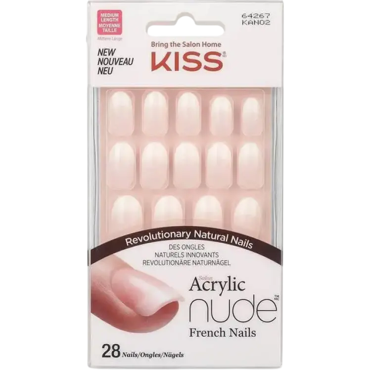 Kiss Salon Acrylic Nude French Nails 28-pack