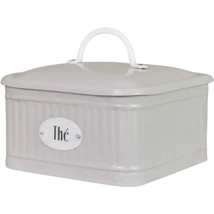 Strömshaga Plåtburk Hugo Thé Med Fack Beige Teburk