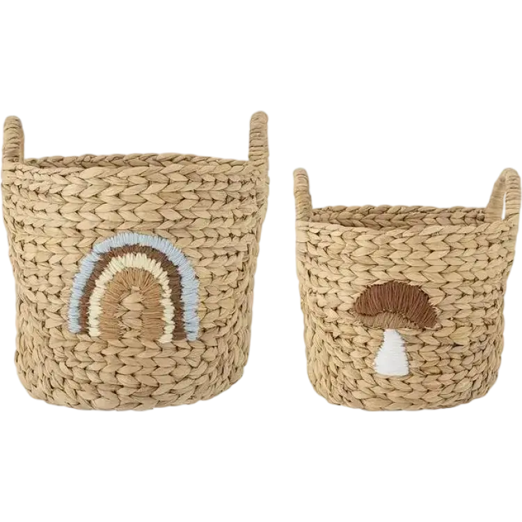 Bloomingville Agnes förvaringskorg handtag 2 delar Regnbåge-svamp