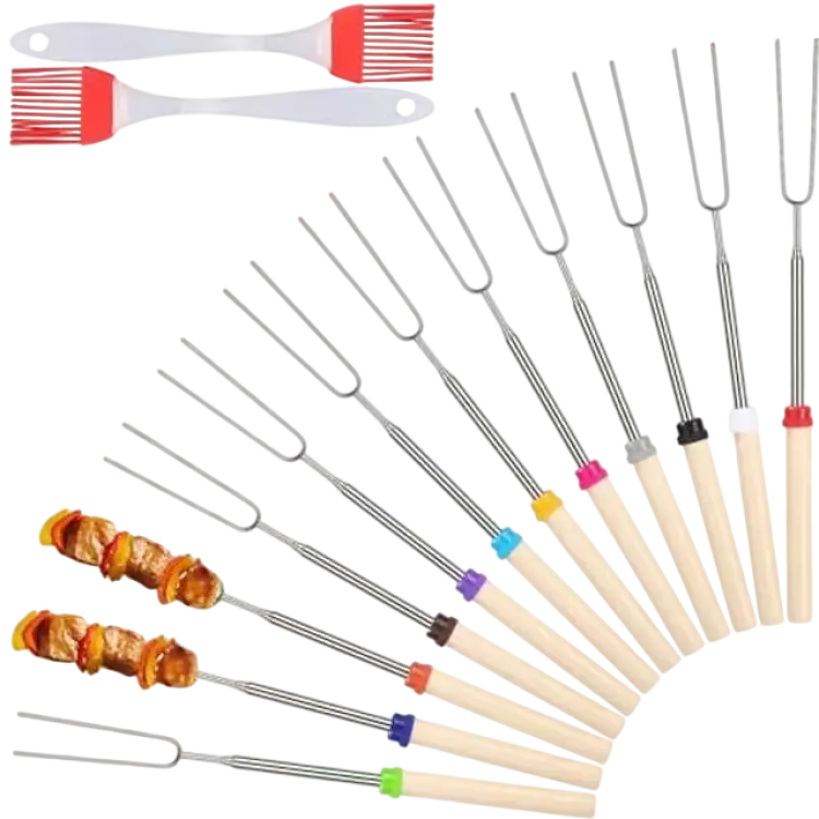 Rostfritt Stål Grillspett 12 Stycken