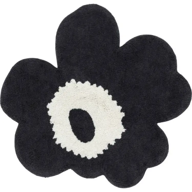 Marimekko Unikko Badrumsmatta Charcoal/Offwhite