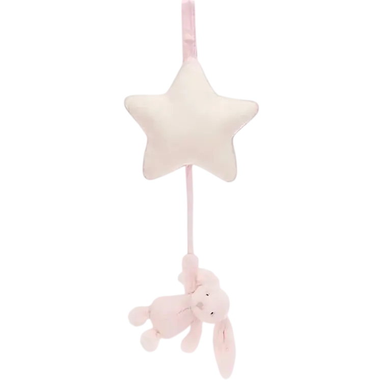 Jellycat Rosa Bashful Bunny Musikmobil med Stjärna