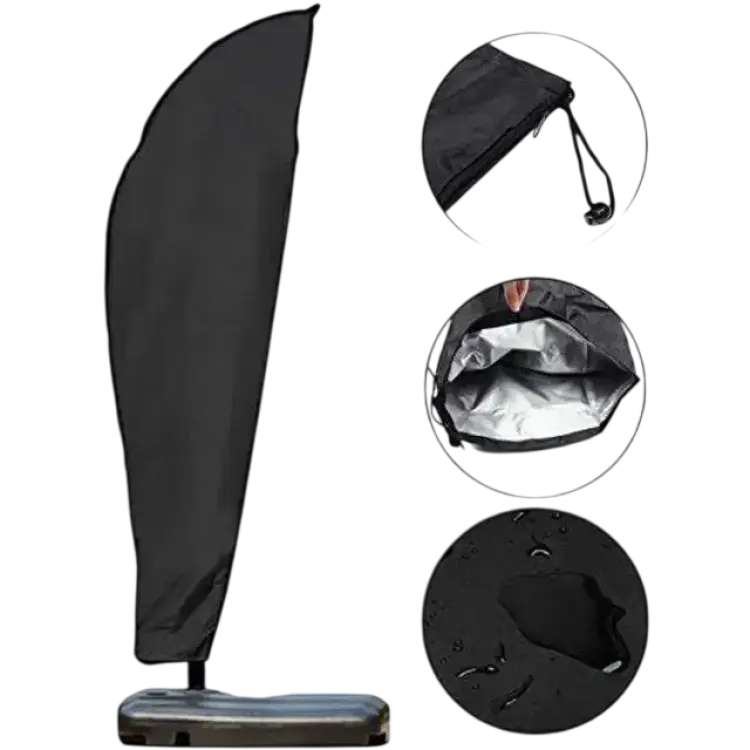 Paraplyskydd Parasollskydd Svart 280 x 30 x 81 46 cm