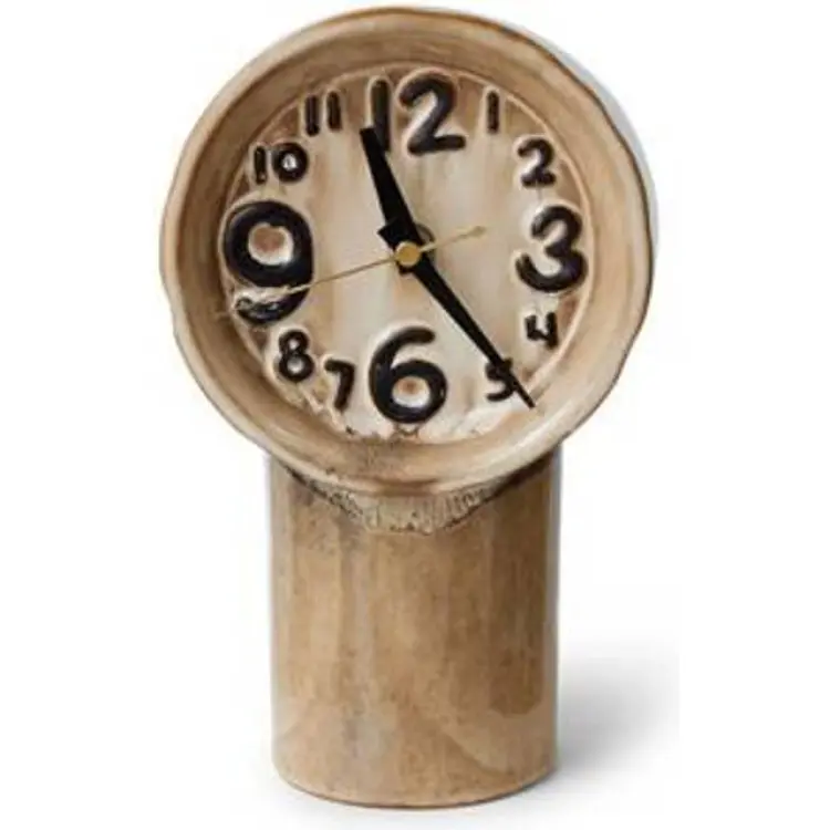 HKliving Retro Keramikklocka 23,5 cm Cream - Beige Bordsklocka