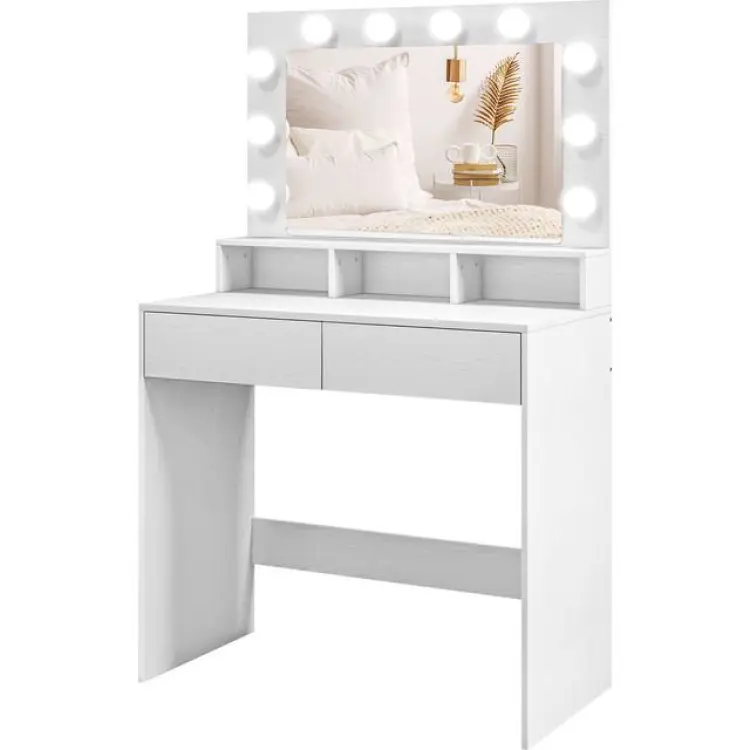 Homcom Hollywood Modernt Toalettbord Vitt Sminkbord