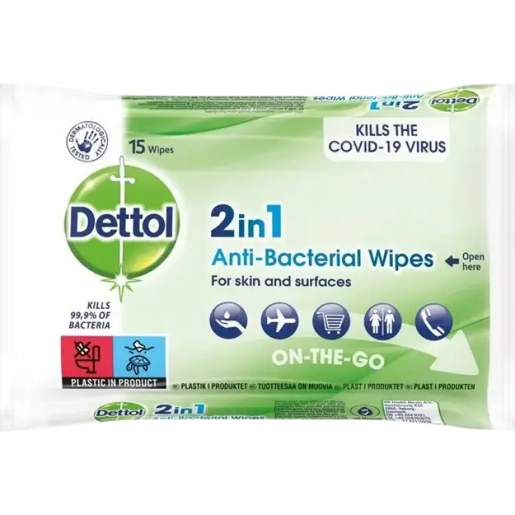 Dettol 2in1 Anti-Bacterial Wipes
