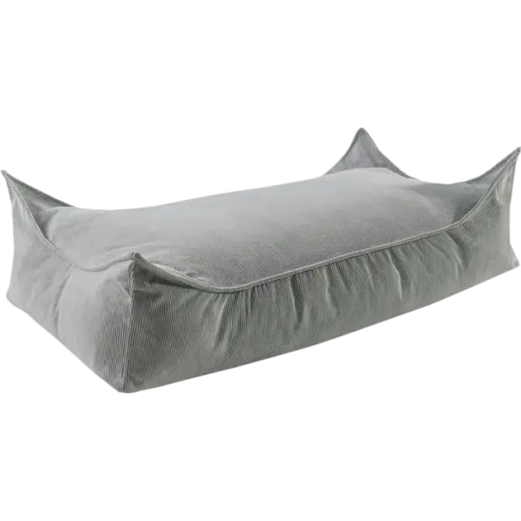 Meow Baby Sittpuff Rektangulär Slimcord Grå