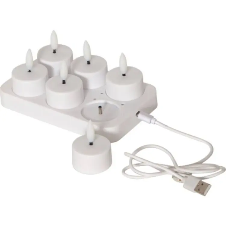 Star Trading Heat Flame Charge White LED-ljus 6cm