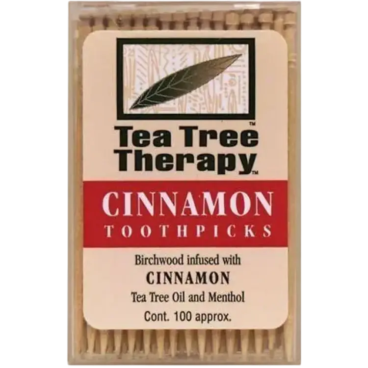 Tea Tree Therapy Cinnamon Toothpicks Mint 100-pack