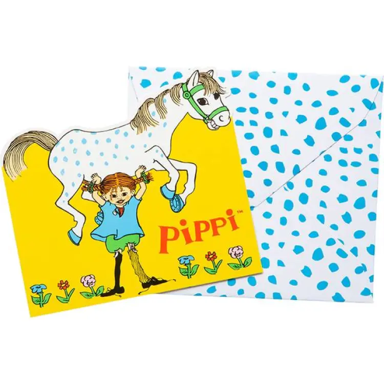 Hisab Joker Pippi Långstrump Inbjudningskort 8-pack