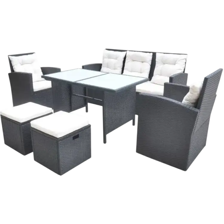 vidaXL 42643 Matgrupp, 1 Bord inkl. 2 Stolar & 1 Soffor