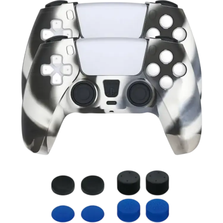 Piranha PS5 Grips and Sticks 10 in 1 Pack - Black/Blue/Camouflage