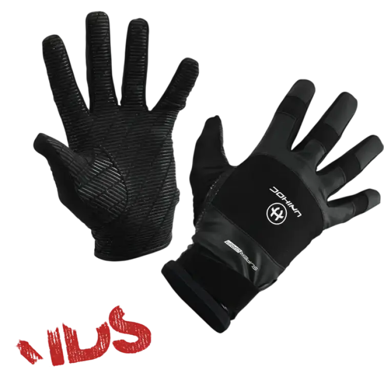 Unihoc Goalie Gloves SUPERGRIP Black KIDS
