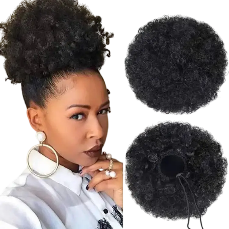 Rosmile Afro Puff Drawstring 1B Natural Black
