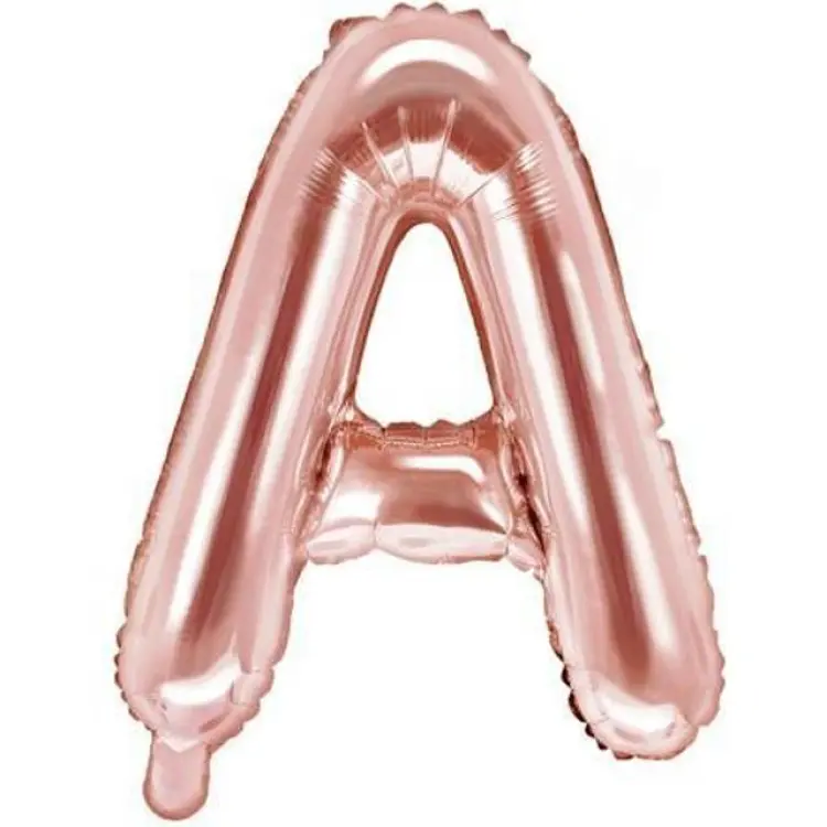 PartyDeco Folie ballong BOKSTAVER Rosaguld, 35 cm A