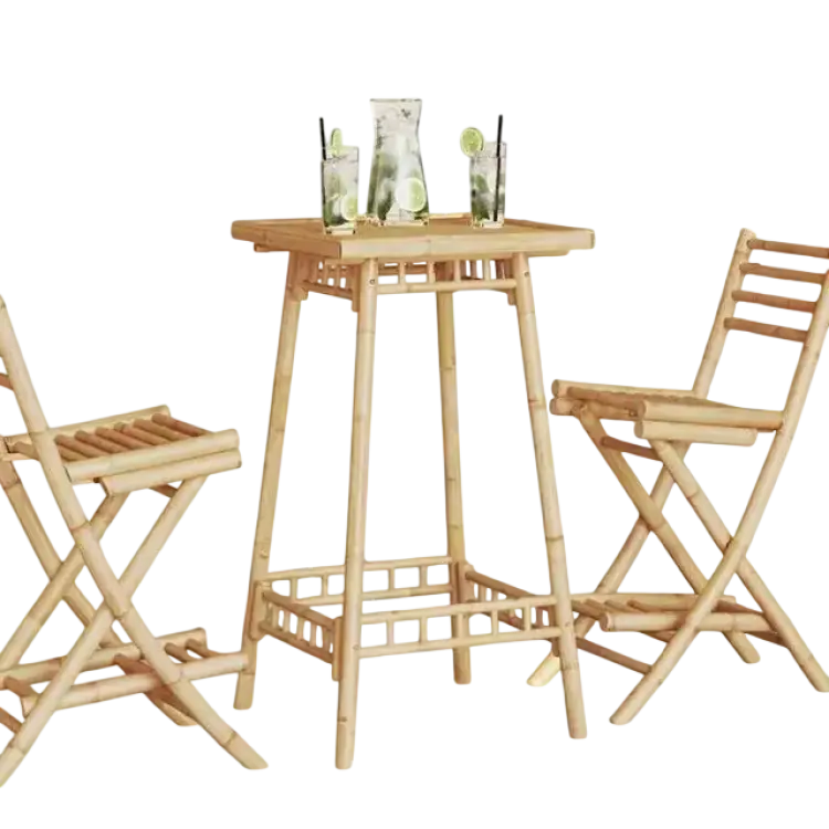 vidaXL För Utomhusbruk Fyrkantigt 55x55x100 cm Bambu Barbord