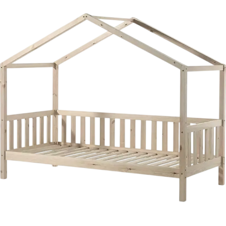 Vipack Dallas House Bed with Side Rail & Fabric Canopy