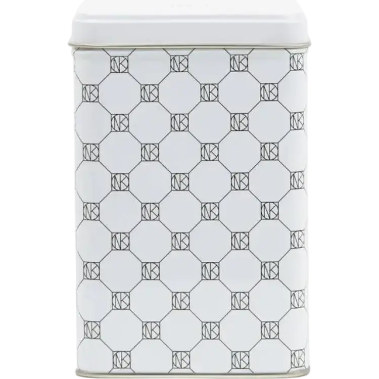 NK Collection Förvaring Plåtburk Kaffe Te Vit Oktagon Teburk