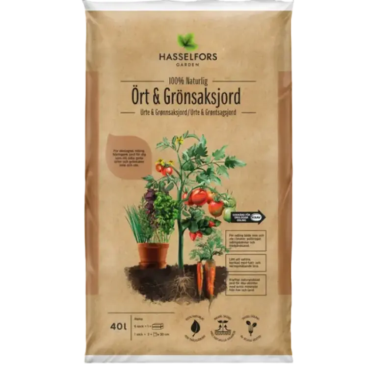 Hasselfors Garden Ört and Grönsaksjord 40L 40L