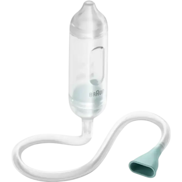 Braun manuell näsrensare 1 (manuell nässugning, kontrollerad, lindring för täppta näsor, slemutsugare, enkel att använda, skonsam, enkel, snabb, två nässpetsar, bekväm, hygienisk) BNA050EU