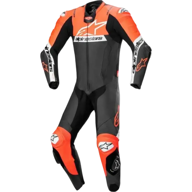 Alpinestars Missile V2 Ward 1 PC Läder MC-Skinnställ - Svart/Röd Fluo/Vit