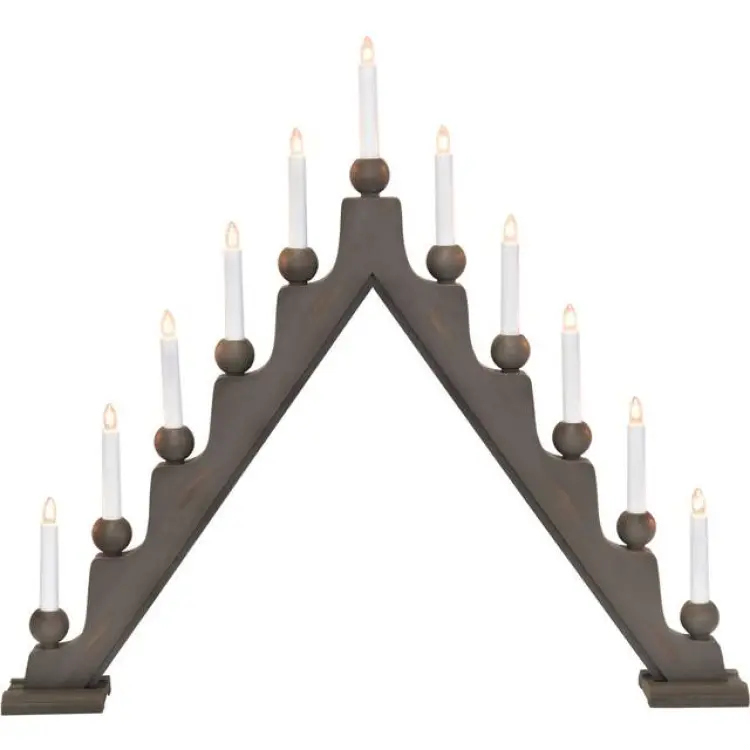 Star Trading Ljusstake Stellan 11 Lampor Grå Adventsljusstake