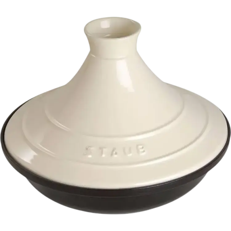 Staub Tajine Gjutjärn Svart Creme 28 cm med lock 2 L 28 cm