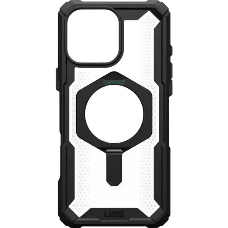 UAG URBAN ARMOR GEAR Plasma XTE-fodral för Apple iPhone 16 Pro Max Kickstand-fodral Trådlös magnetisk laddning kompatibel, mobilskal kan öppnas, 6 meters fallskydd svart transparent