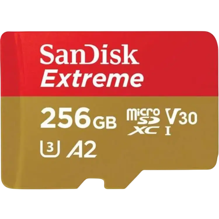 SanDisk Extreme microSDXC Class 10 UHS-I U3 V30 A2 190/130MB/s 256GB +Adapter