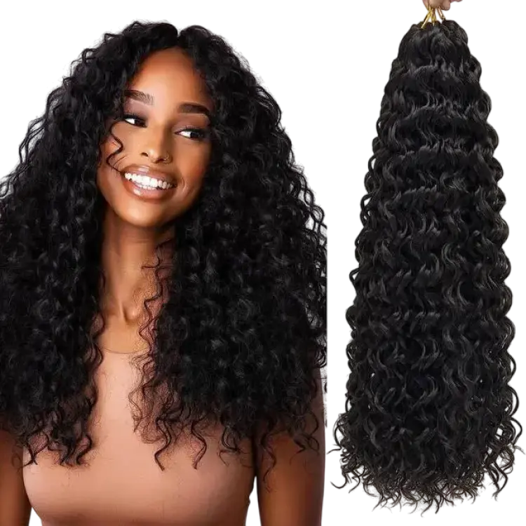 QRHSUKA GoGo Curl Crochet 18 inch 6-pack 1B Natural Black