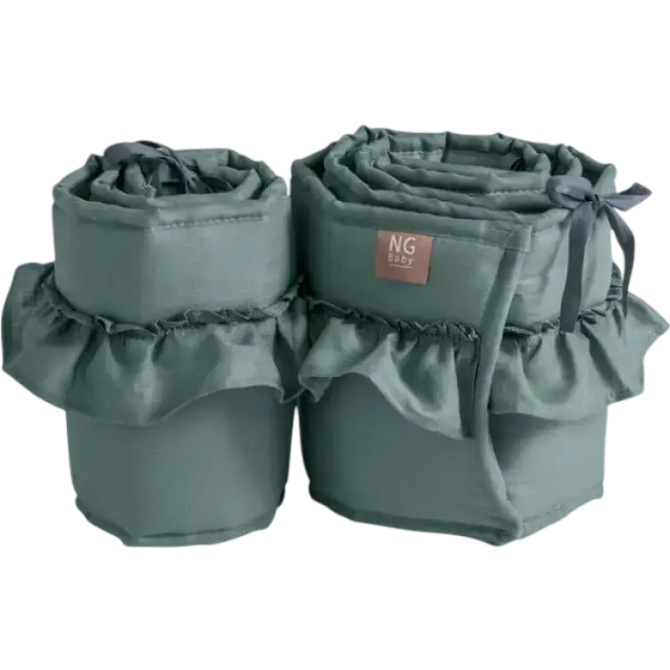 Ng Baby Bumper Bedside Crib Mood Ruffles Petrol Green