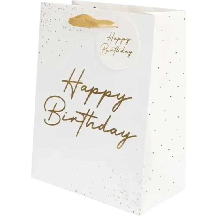 Hisab Joker Presentpåse Happy Birthday Guld