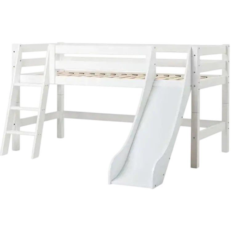 HoppeKids ECO Luxury Halvhög Loftsäng Med Rutsjebana 90 x 200 cm 90x200cm
