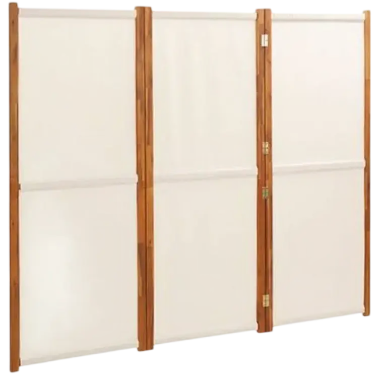 vidaXL 3-Panel Cream White Rumsavdelare 210x180cm