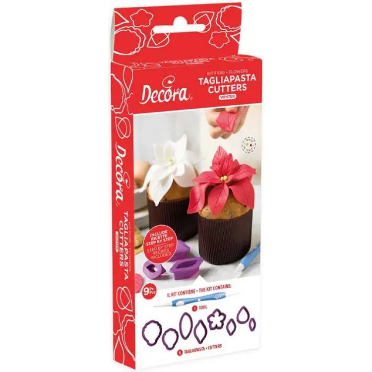 Decora 9 Pcs Winter Cookie Cutters Set Utstickare