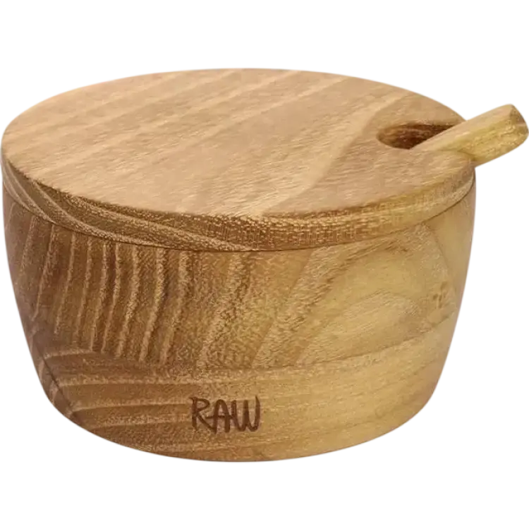 aida RAW Teak Med Lock Och Sked 4 cm Saltskål