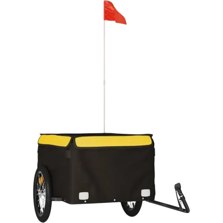 vidaXL Cykelvagn Svart Och Gul 45 kg Järn