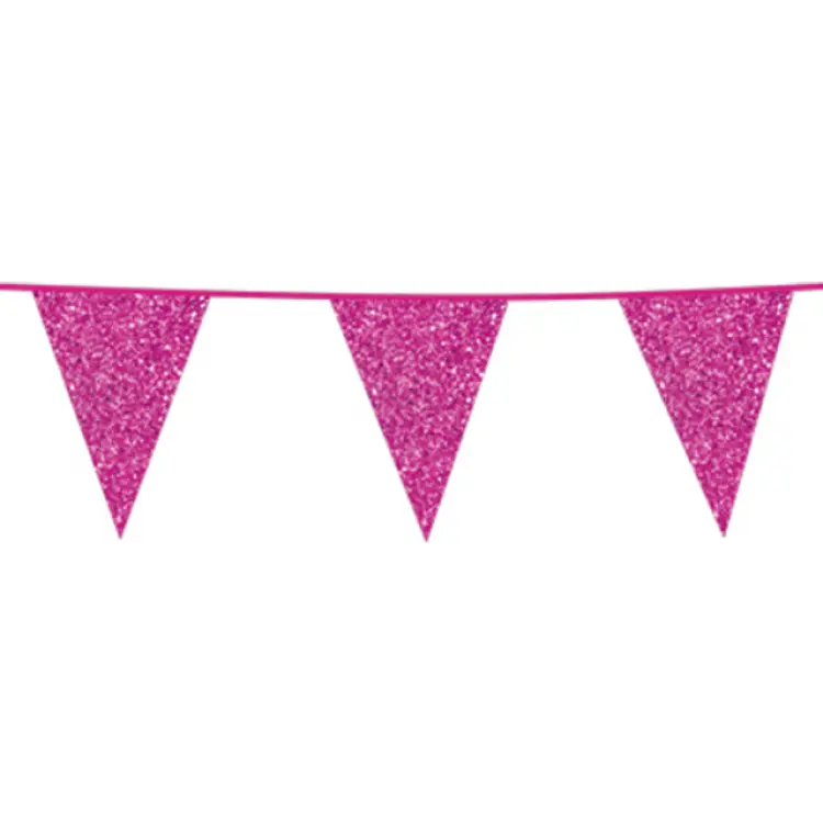 Globos Flaggirlang Hot Pink Glitter 600 cm