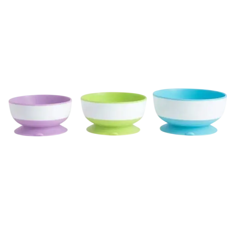 Munchkin Munchkin Stay Put Suction Bowls 3-pack Light Blue/Purple/Green