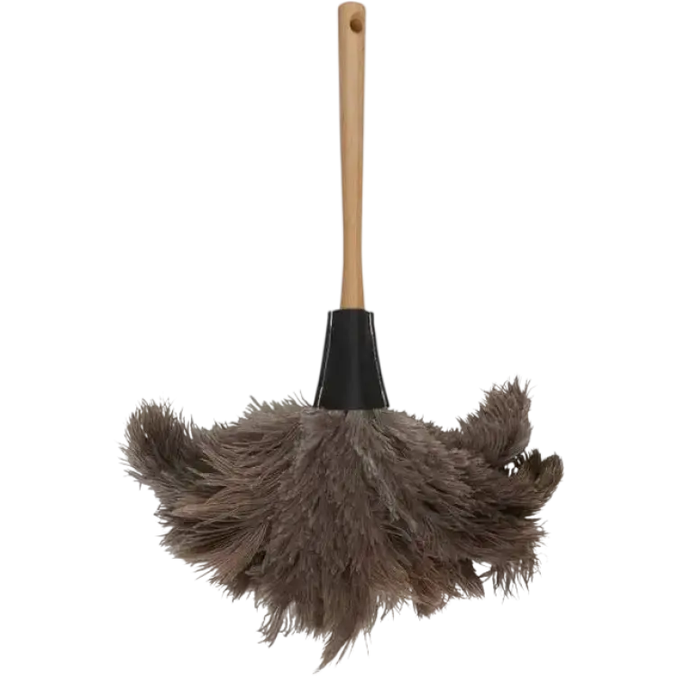 Smart Microfiber Dustpan Wood and Ostrich Feather