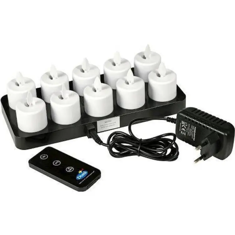 Duni Moving Flame White LED-ljus 3.8cm 10st