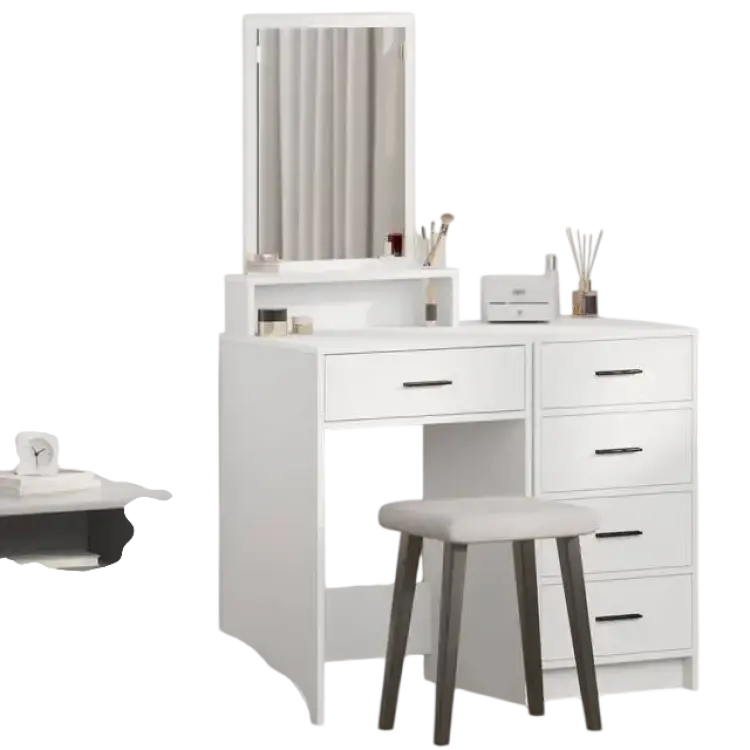 vidaXL Med Lådor Vit 50 x 41 x 140 cm Sminkbord