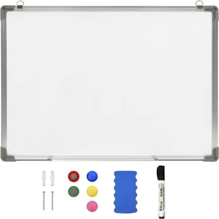 vidaXL Magnetisk whiteboard vit 90x60 cm stål