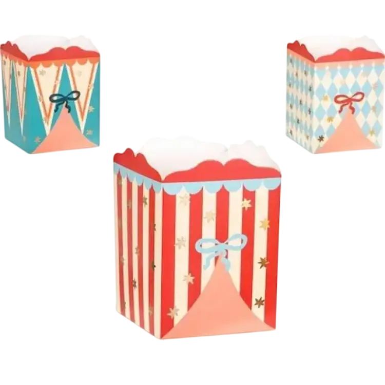 PartyDeco Cirkus Snacksboxar 6-pack 6 st