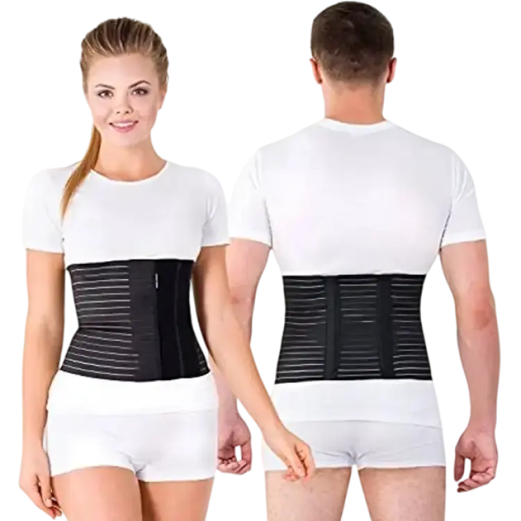 Andningsbart Postpartum Bälte Postoperativ Bindare Magband Elastisk - Svart