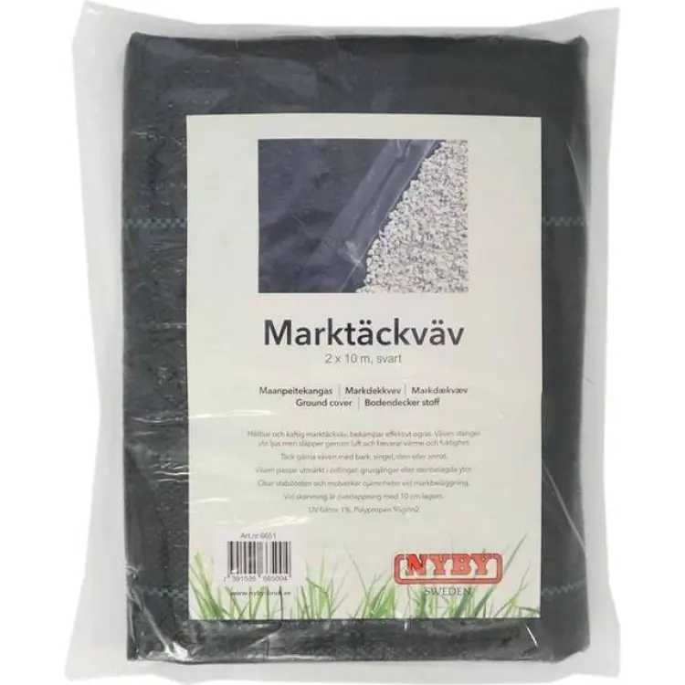 Nyby Bruk Marktäckväv 2x10m Svart