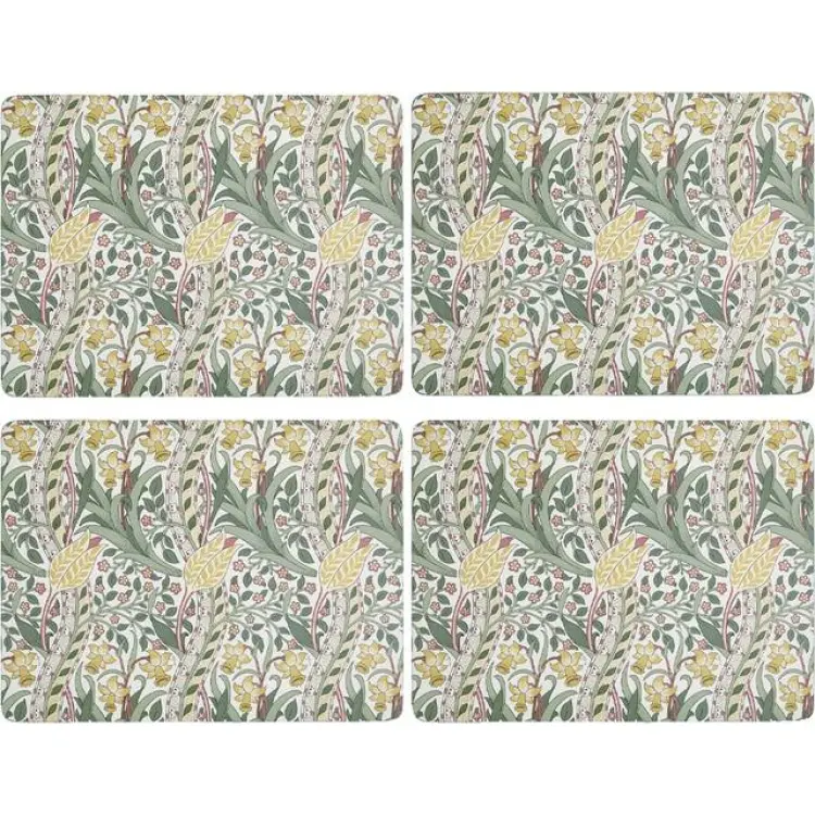 Pimpernel Morris & Co Bordsunderlägg Daffodil 4-pack Bordstablett Grön