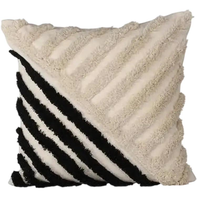 Venture Home Zara Cushion Cover Polycotton Kuddöverdrag Beige, Svart, Vit (45x45cm)